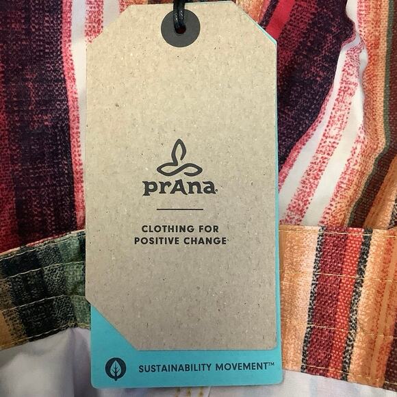 prAna Size 35 Baja Stripe 7” Fenton Boardshorts Swim Trunks Swimwear N10-22 - Picture 7 of 9